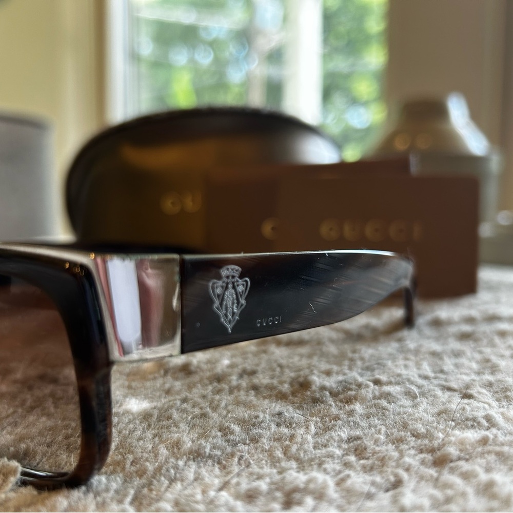 Gucci Brown Rectangular Sunglasses Accessories - image 2